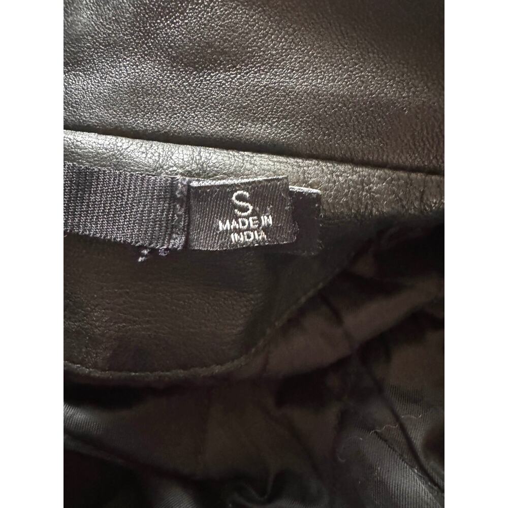 Men's Vintage High-Quality Black Leather Motorcycle Jacket, S - Picture 14 of 14